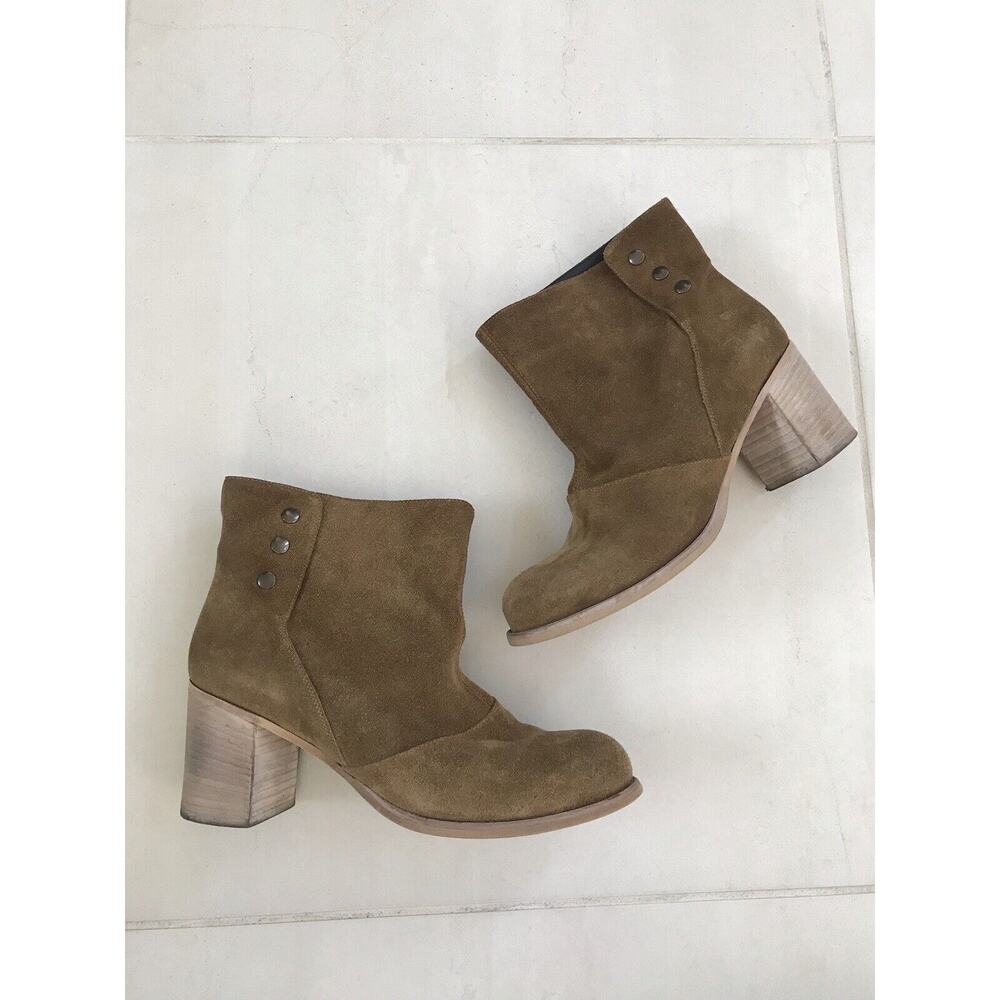 Cordani Suede Slip On Side Snap Ankle Boots Italy